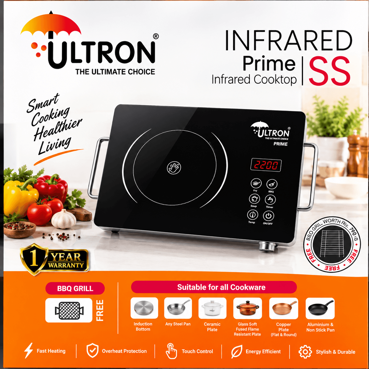 ULTRON INFRA Prime Infrard Cooktop SS